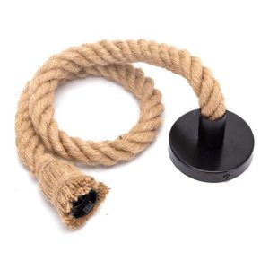 Suporte P/ Lâmpada E27 Em Cânhamo 2x0.75mm 1M - (B20102QOT)