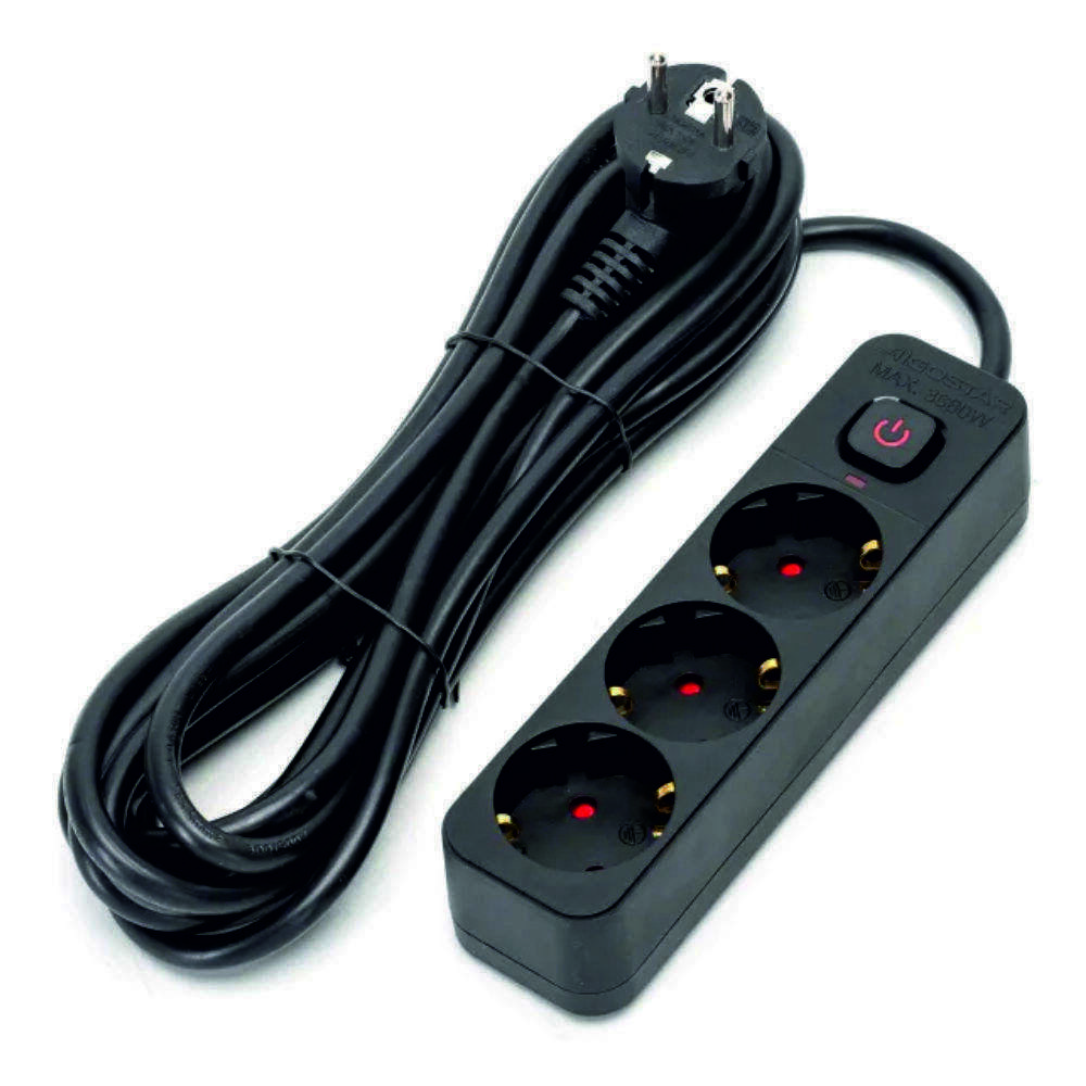 Tomada Elétrica c/ 3 Saídas C/ Interruptor 5m 3G1.5 - (B20103BX3)