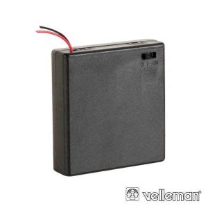 Suporte P/ 4 Pilhas AA C/ Fios E Interruptor - (BH341BS)