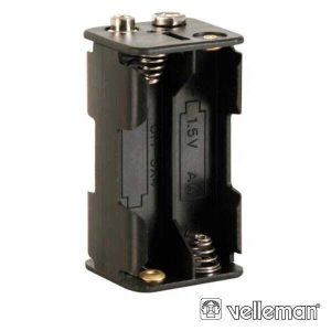 Suporte P/ 4 Pilhas AA C/ Terminais Snap VELLEMAN - (BH343B)