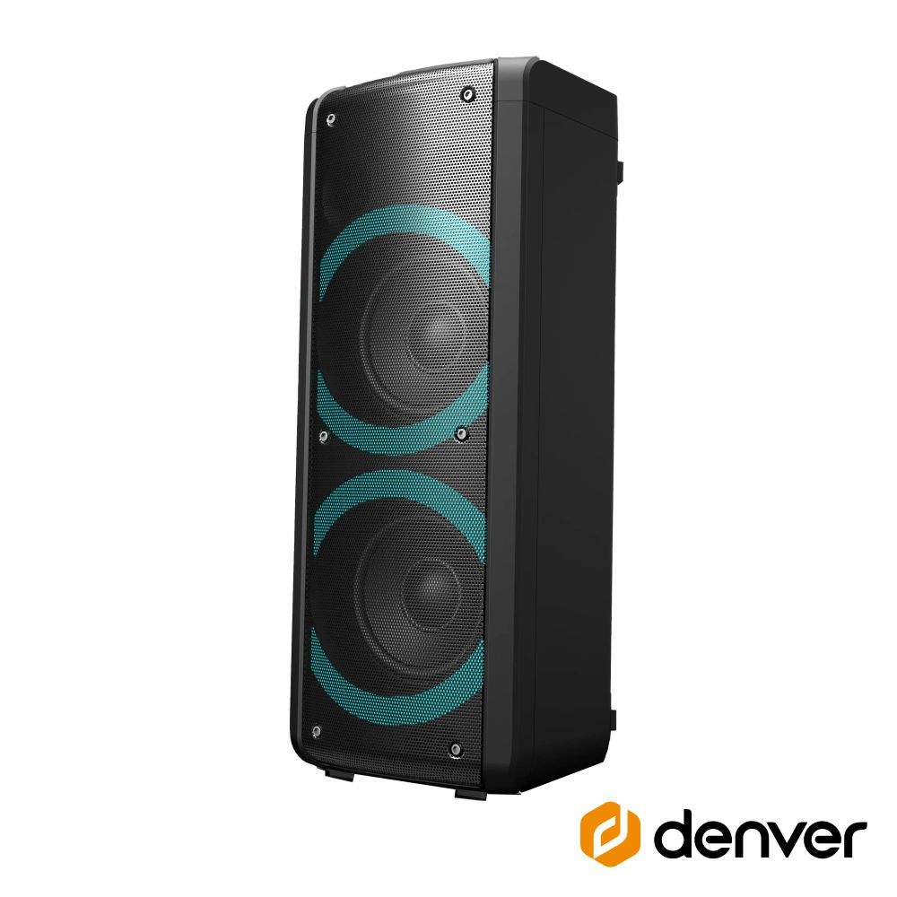 Coluna Amplificada 2x6.5" 300W USB/BT/SD/AUX TWS RGB DENVER - (BPS-352)