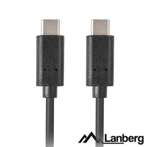 Cabo USB-C 2.0 Macho / USB-C Macho 1.8m Preto LANBERG - (CA-CMCM-10CU-0018)