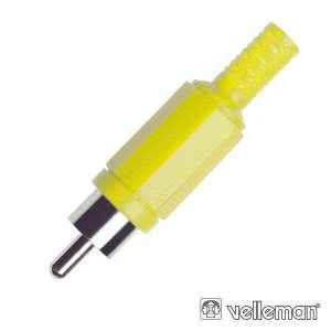 Ficha Rca Macho Amarela Pvc C/ Proteção De Cabo - (CA047Y)