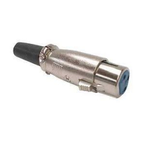 Ficha XLR 3p Fêmea Niquelado Curto - (CA092)