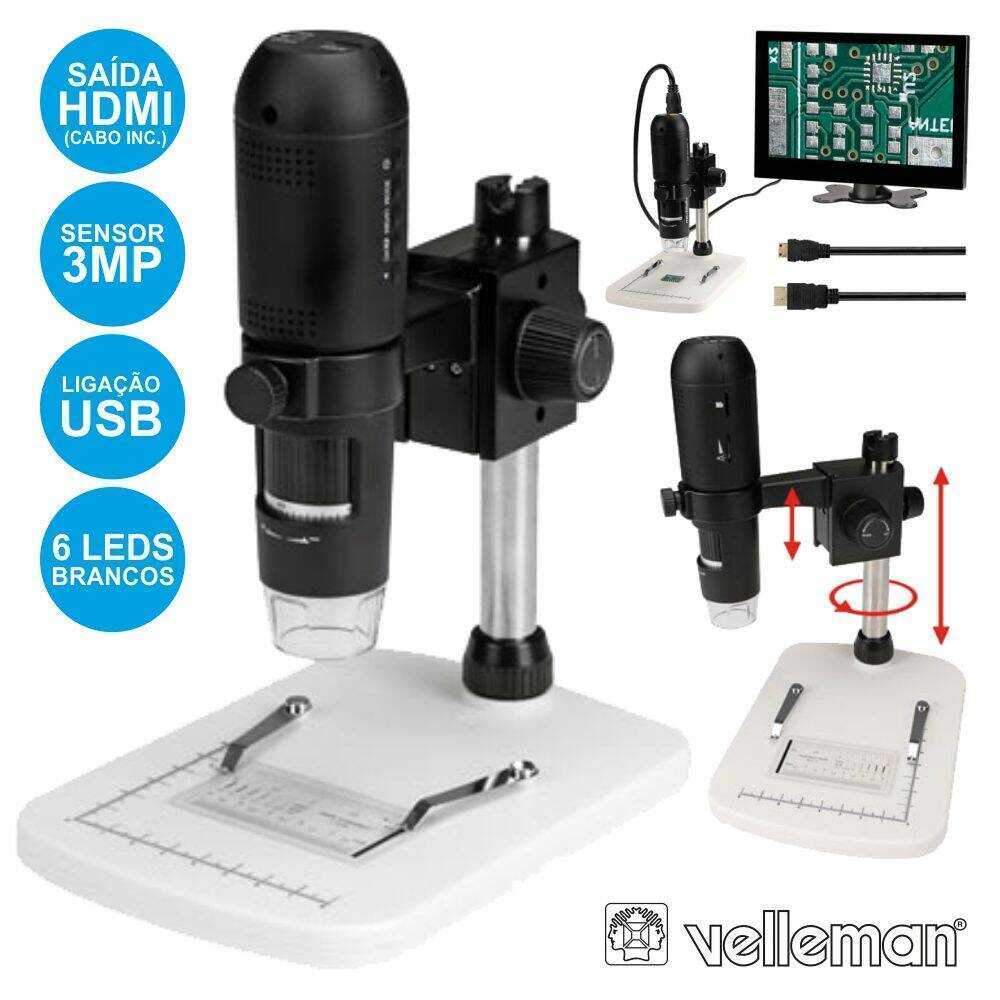 Microscópio Digital 3mp USB C/ Ampliação 10-200x - (CAMCOLMS2)