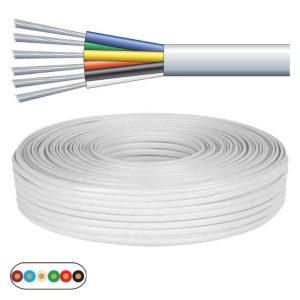 Cabo Telefone 6 Condutores 6x0.36mm Branco 100mt - (CAT636W)