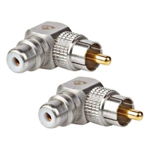 2 Fichas Adaptadoras RCA Fêmea / RCA Macho 90º - (CATB24920GD)