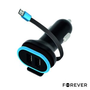 Adaptador Isqueiro 2xUSB E 1 Cabo Micro USB-B 3a - (CC-02USBB/3A)