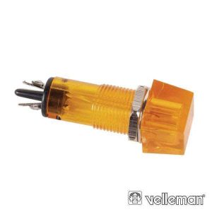 Luz Piloto Quadrado Ambar 11.5x11.5mm 12V VELLEMAN - (CCAF012ABL)
