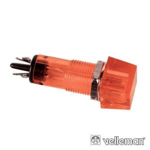 Luz Piloto Quadrado Vermelho 11.5x11.5mm 12V VELLEMAN - (CCAF012RBL)