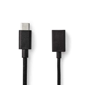 Cabo USB-A 3.2 Fêmea / USB-C Macho 15cm - (CCGB61710BK02)