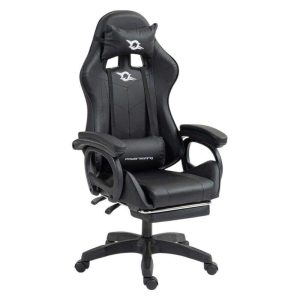 Cadeira Gaming c/ Apoio p/ Pés Preto - (CGAMING06)
