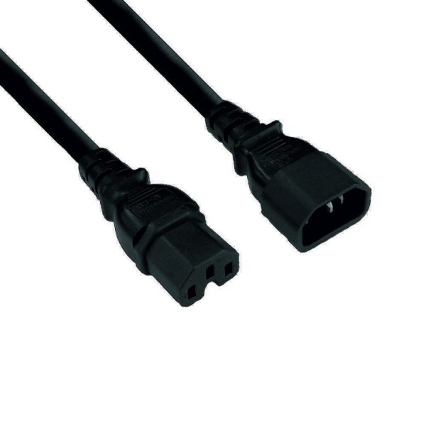 Cabo Alimentação IEC C14 Macho / C15 Fêmea 14AWG 3m - (CIEC1315/3A)