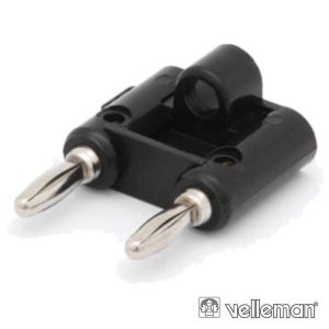 Ficha Banana Dupla 7mm Preta VELLEMAN - (CM13B)
