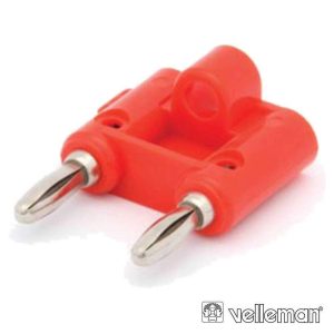 Ficha Banana Dupla 7mm Vermelha VELLEMAN - (CM13R)