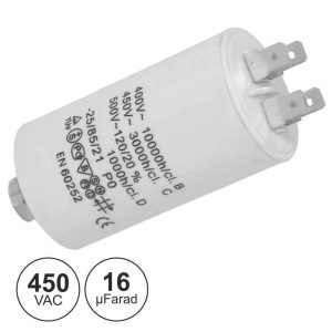 Condensador Arranque 16uf 450V + Terra - (COA16/450)