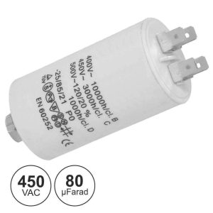 Condensador Arranque 80uf 450V + Terra - (COA80/450)