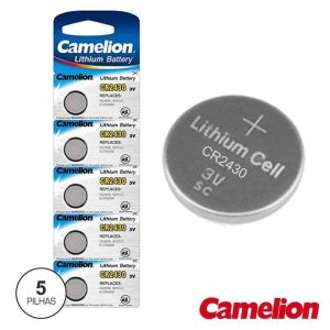 Pilha Lítio Botão Cr2430 3v 5x Blister CAMELION - (CR2430-BP5)