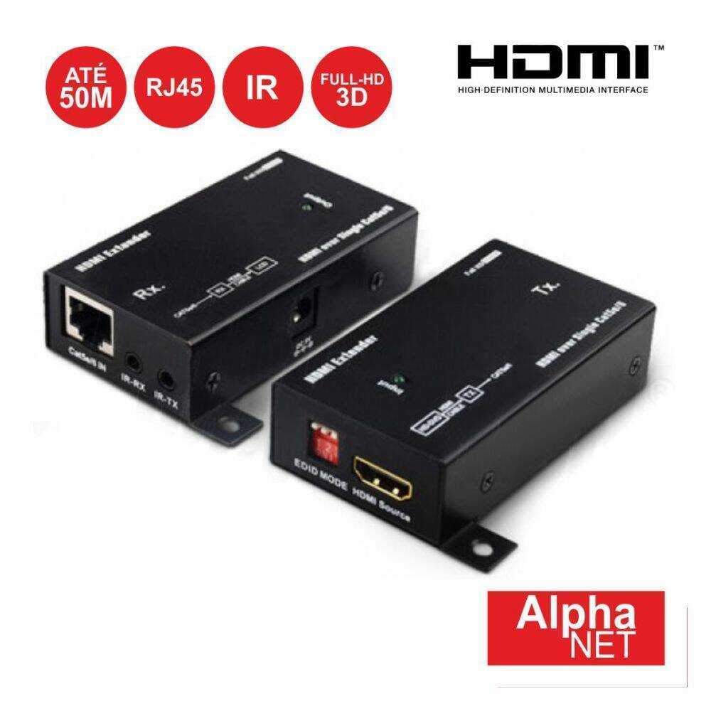 Extensor de Sinal HDMI Via RJ45 CAT5/6 50m Ir Alphanet - (CT373/5)