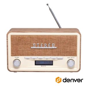 Rádio AM/FM/Bluetooth/ MP3/AUX Vintage DENVER - (DAB-18LW)