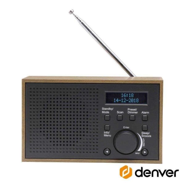 Rádio Portátil C/ Despertador 2W FM DENVER - (DAB-46 DARK GREY)