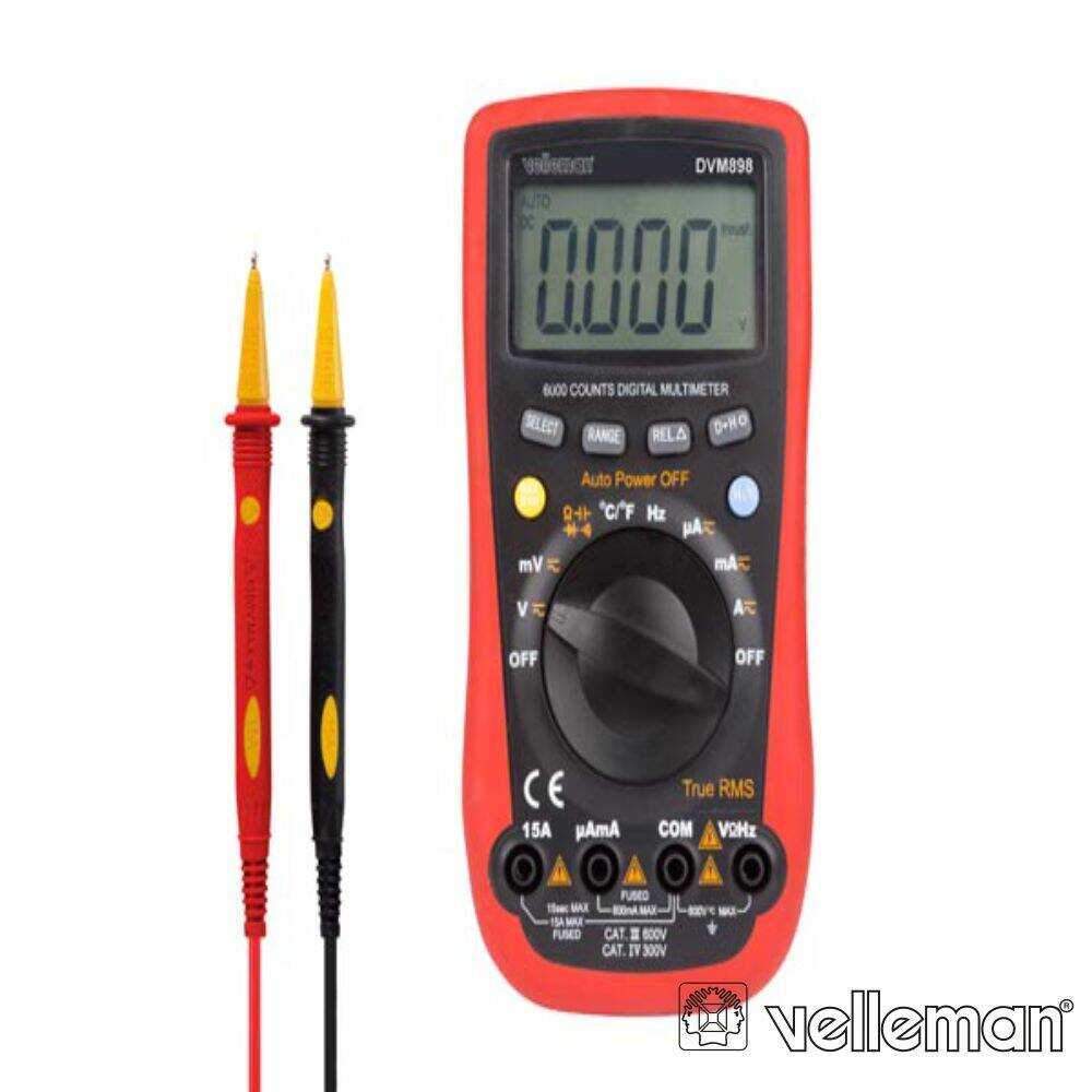 Multímetro Digital - CAT III 600V / CAT IV 300V VELLEMAN - (DVM898)