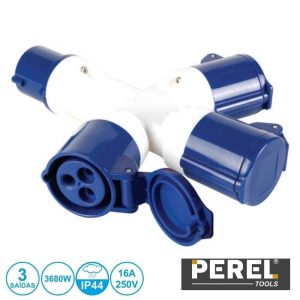 Ficha Tripla Cee Monofásica 3 Polos (2p+e) 16a IP44 - (ECEES1)
