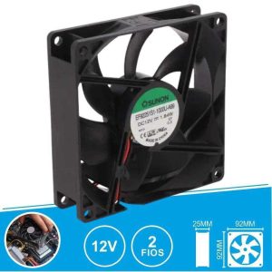 Ventilador 12VDC 92x92x25mm 2 Fios EF92251S1-1000U-A99 SUNON - (EF92251S1A)