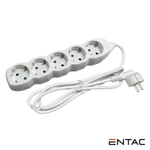 Extensão Elétrica 3G1.0 5x Schuko 1.5m ENTAC - (ESEG5-1.5)
