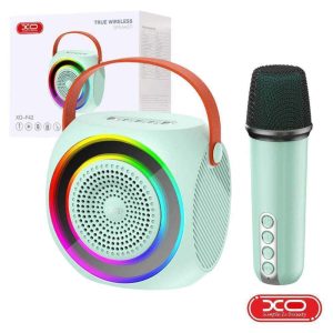 Conjunto Coluna LED C/ Bateria/Bluetooth/Microfone S/Fios XO - (F42-BL)