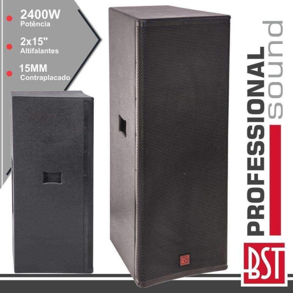 Coluna Passiva Pro 2x15" 2400W 15mm BST - (FIRST-SP215)
