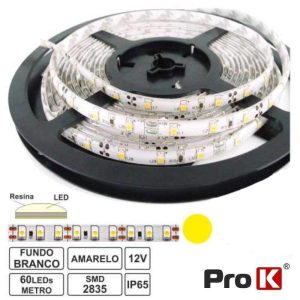Fita 300 LEDS 5050 Impermeável Amarelo 12V 5m PROK - (FL43Y)