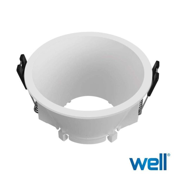 Aro Redondo Fixo Branco P/ MR16-GU10 WELL - (FR-GU10-RF07WE-WL)