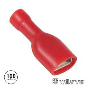 Terminal Faston Fêmea Isolado 6.35mm 100x Vermelho - (FRMI/100)