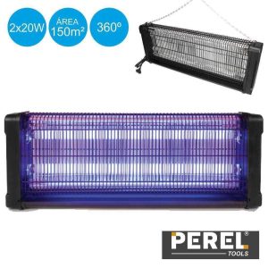 Mosquiteiro Eléctrico 2x20W 360º Perel - (GIK16ON)