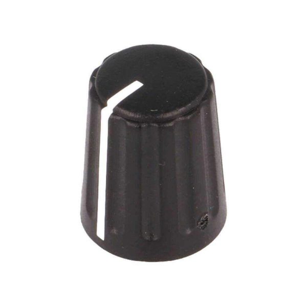 Botão P/ Potenciómetro Preto C/ Linha Branca Ø13