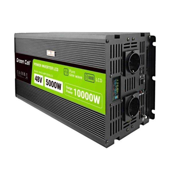 Conversor 48V-230V 5000W Onda Pura C/ LCD GREEN CELL - (INVGC48P5000LCD)