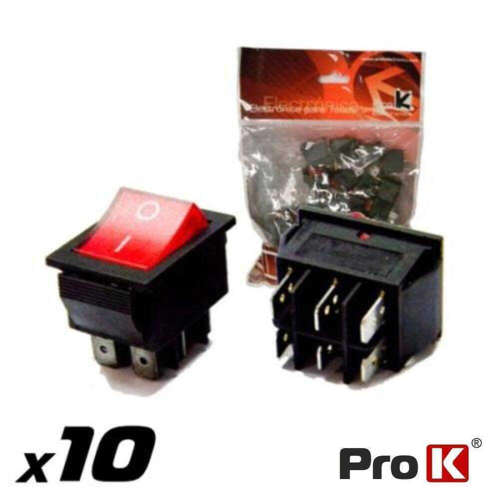 Interruptor Basculante C/ Luz 15a-250v Spst On-Off 10X PROK - (ITR005A/10)