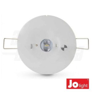 Luz Emergência LED Redonda P/ Embutir 3W 230V IP20 - (KL994-10)