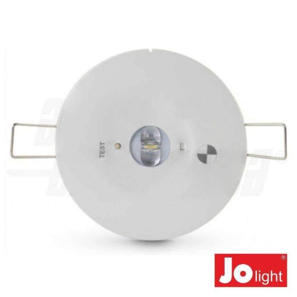 Luz Emergência LED Redonda P/ Embutir 3W 230V IP20 - (KL994-10)