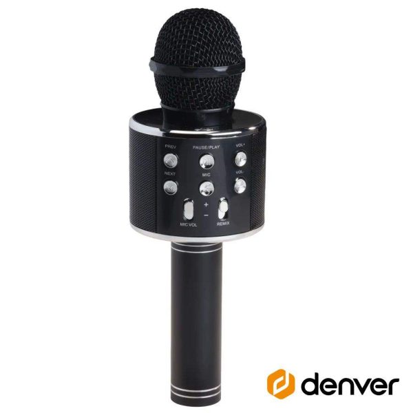 Microfone S/ Fios C/ Coluna Bluetooth Preto DENVER - (KMS-20BMK2)