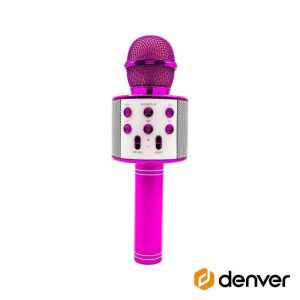 Microfone S/ Fios C/ Coluna Bluetooth Rosa DENVER - (KMS-20P)