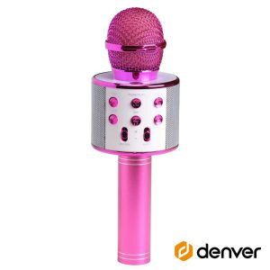Microfone S/ Fios C/ Coluna Bluetooth Rosa DENVER - (KMS-20PMK2)