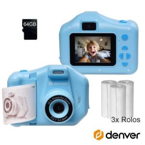 Câmara Digital Azul  C/ Impressora Térmica DENVER - (KPC-1370BU)