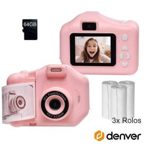 Câmara Digital Rosa C/ Impressora Térmica DENVER - (KPC-1370P)