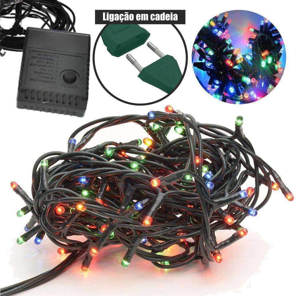 Luz de Natal 100 LEDS RGB - (LEDLIGHT100X-RGB2)