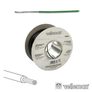 Cabo Multifilar Verde 0.20mm Rolo 100m VELLEMAN - (MOWG)