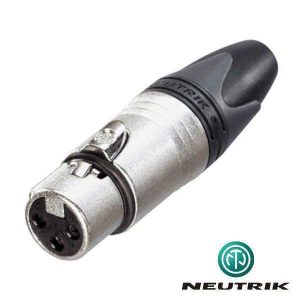 Ficha XLR 3p Fêmea Niquelada C/ Guarda Cabo Neutrik - (NC3FXX)