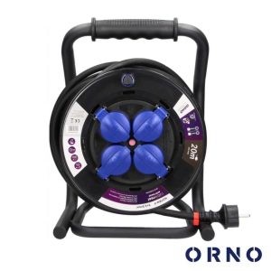 Extensão Elétrica C/ Enrolador 4x Schuko 3x2.5mm 20m ORNO - (OR-AE-13156(GS)/20)
