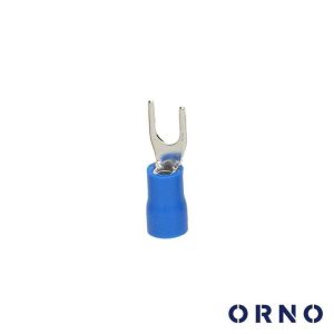 Terminal Forquilha Isolado 2.5mm 25x Azul Blister ORNO - (OR-KK-8104/2.5/4/B)